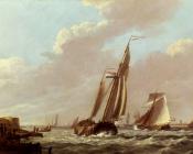 Shipping In A Choppy Estuary - 约翰内斯·赫曼努斯·库库克